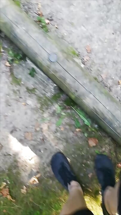 Outdoor Balancing in Pantyhose