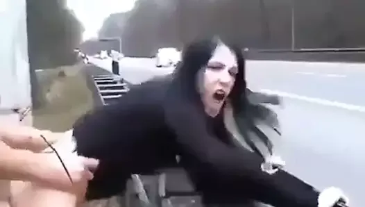 Croatian girl fucked on a highway