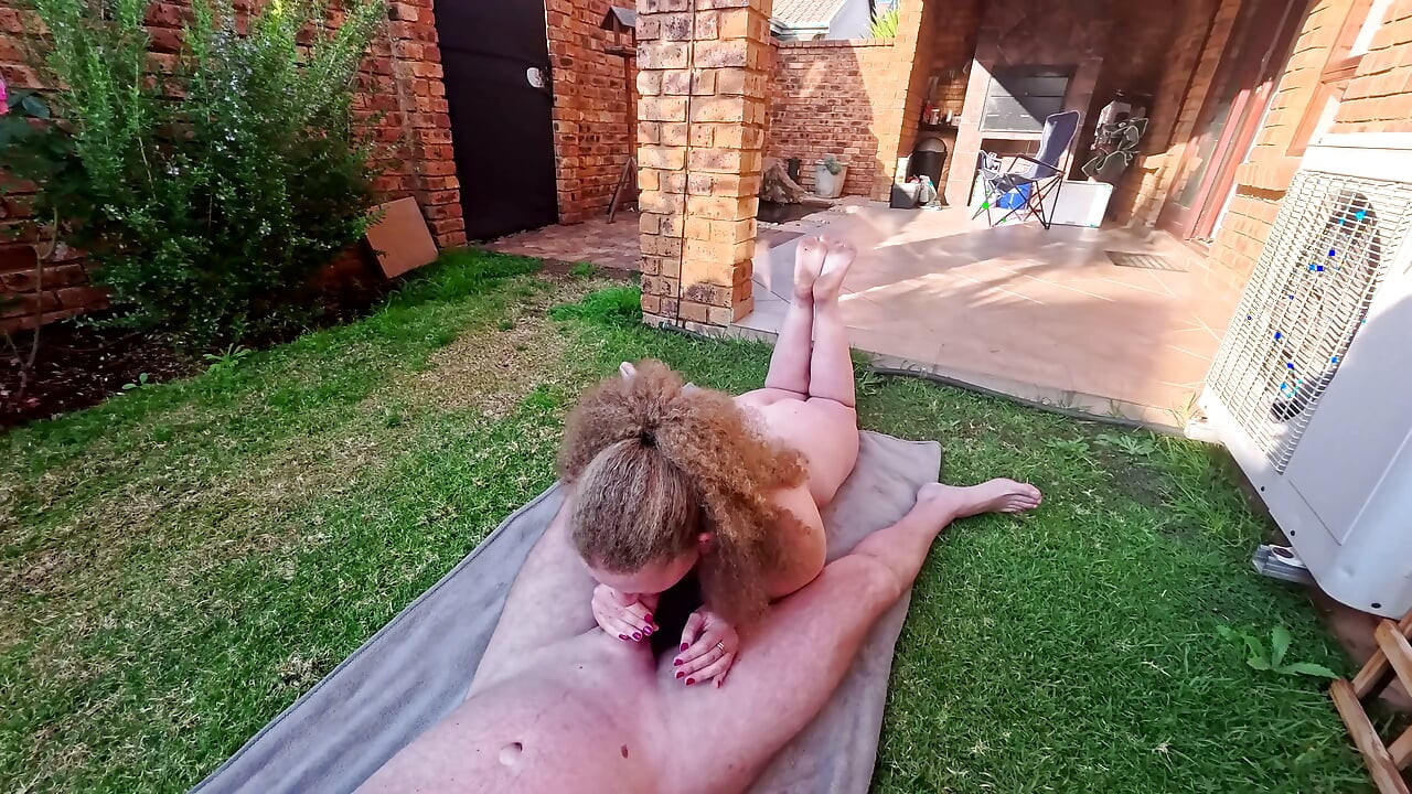 Blonde MILF Displaying Her Bare Feet While Sucking Cock