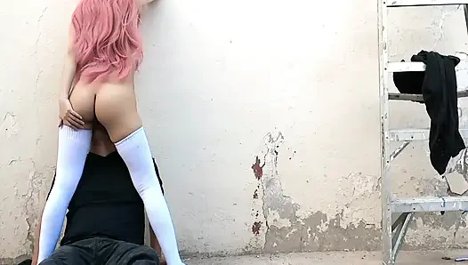 Squirting on My Boyfriend's Face in a Public Alley