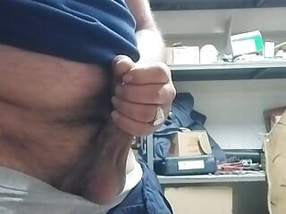 Masculine Bear Daddy Cums in the Office