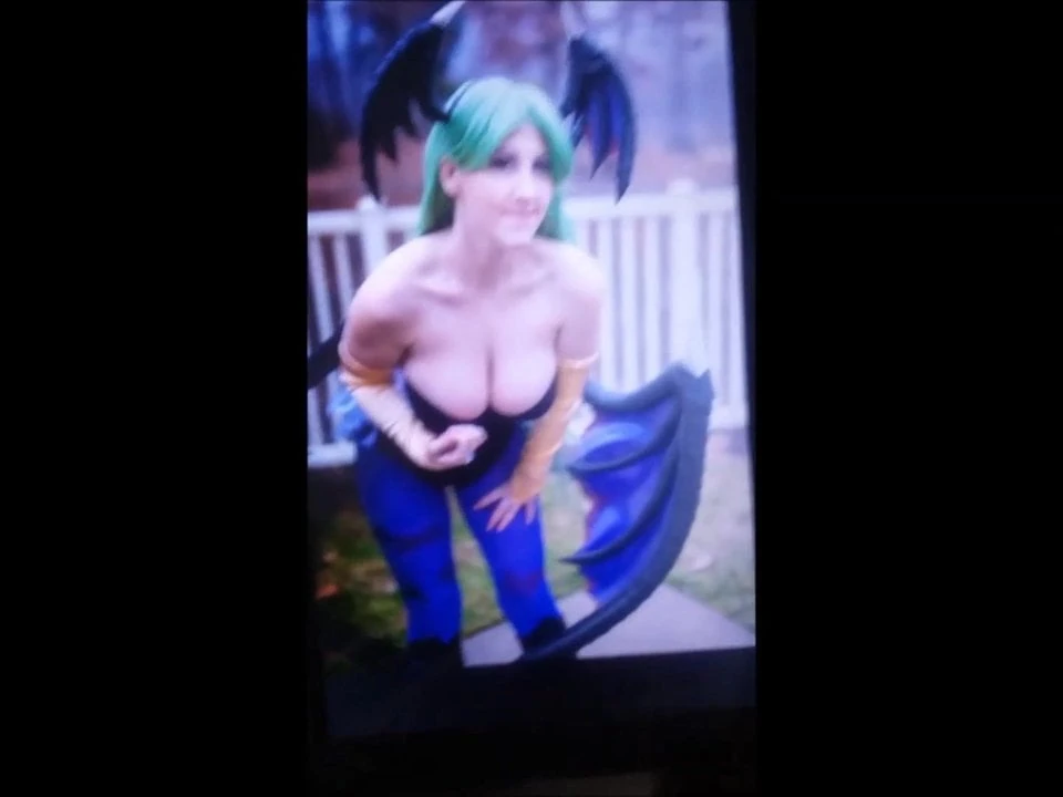 Darkstalkers Morrigan Aensland cosplayer sop sperma eerbetoon 2