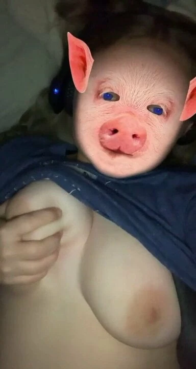 18 years old fat pig whore playing with her own tits