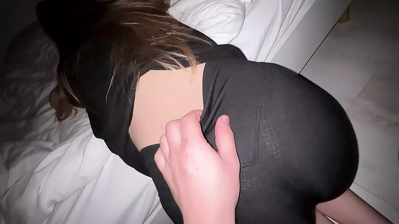A charming 🍉virgin is wearing black leggings for her stepbrothers to cum fast