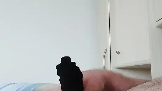 Azgın mastürbasyon siyah tanga ile horoz için