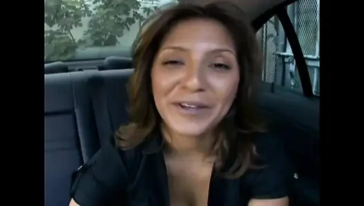 Hot latina takes a big cock in the car