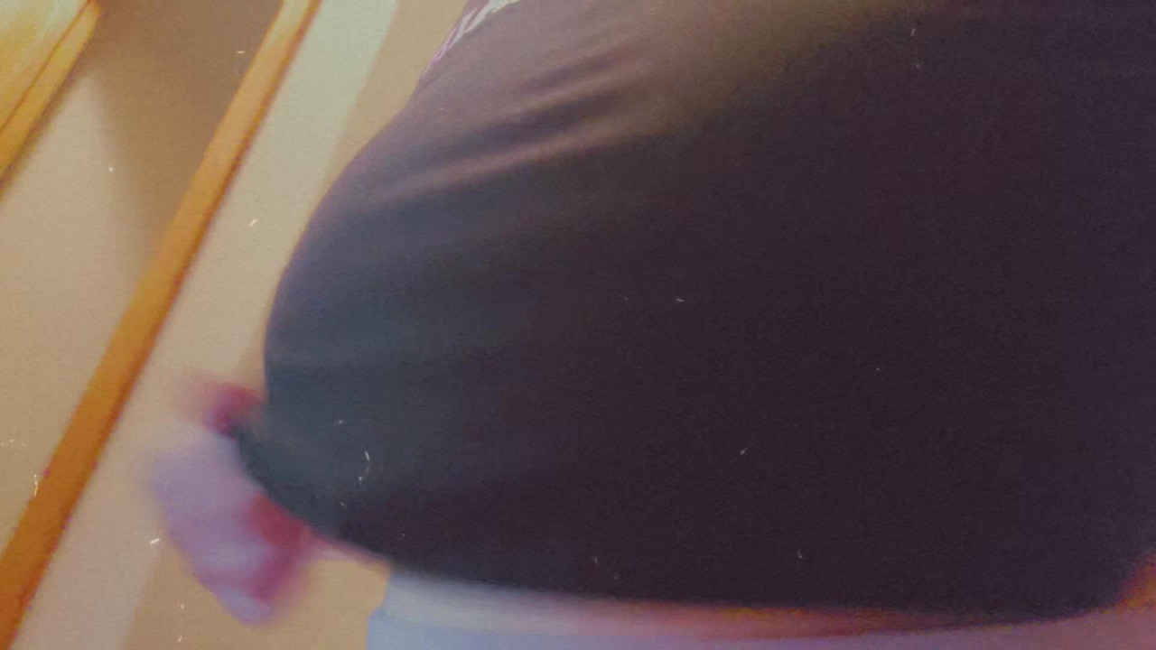Busty girl runs up stairs