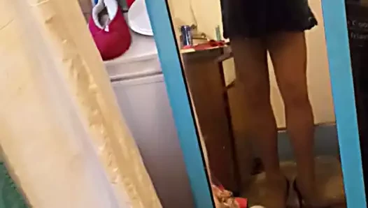 Külotlu çorap isteyen crossdresser horoz
