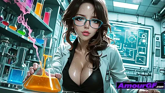 3D Scientist Babe Fucked Hard in Lab, Big Tits Covered in Cum