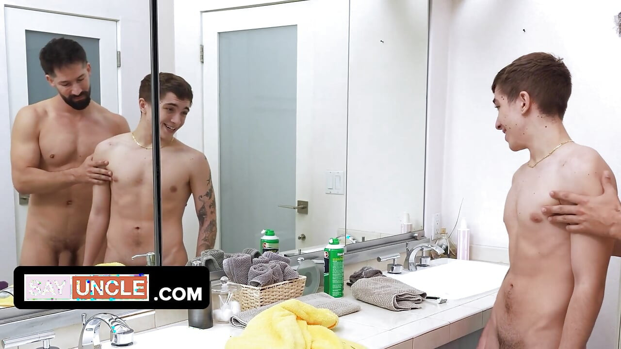 Jacob's Grooming Lesson With Stepdad Eddie Turns Into a Raw Bathroom Fuck