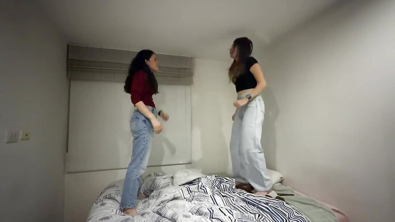 We Had Fun Playing in Bed to Jump