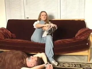 Tammy's Bare Feet in Sneakers