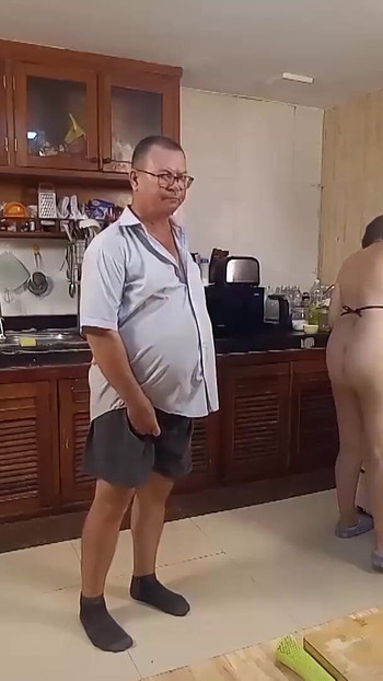 Emotional moment from "MORNING CHAOS IN KITCHEN. COMEDY NSFW STORY 284 s1"