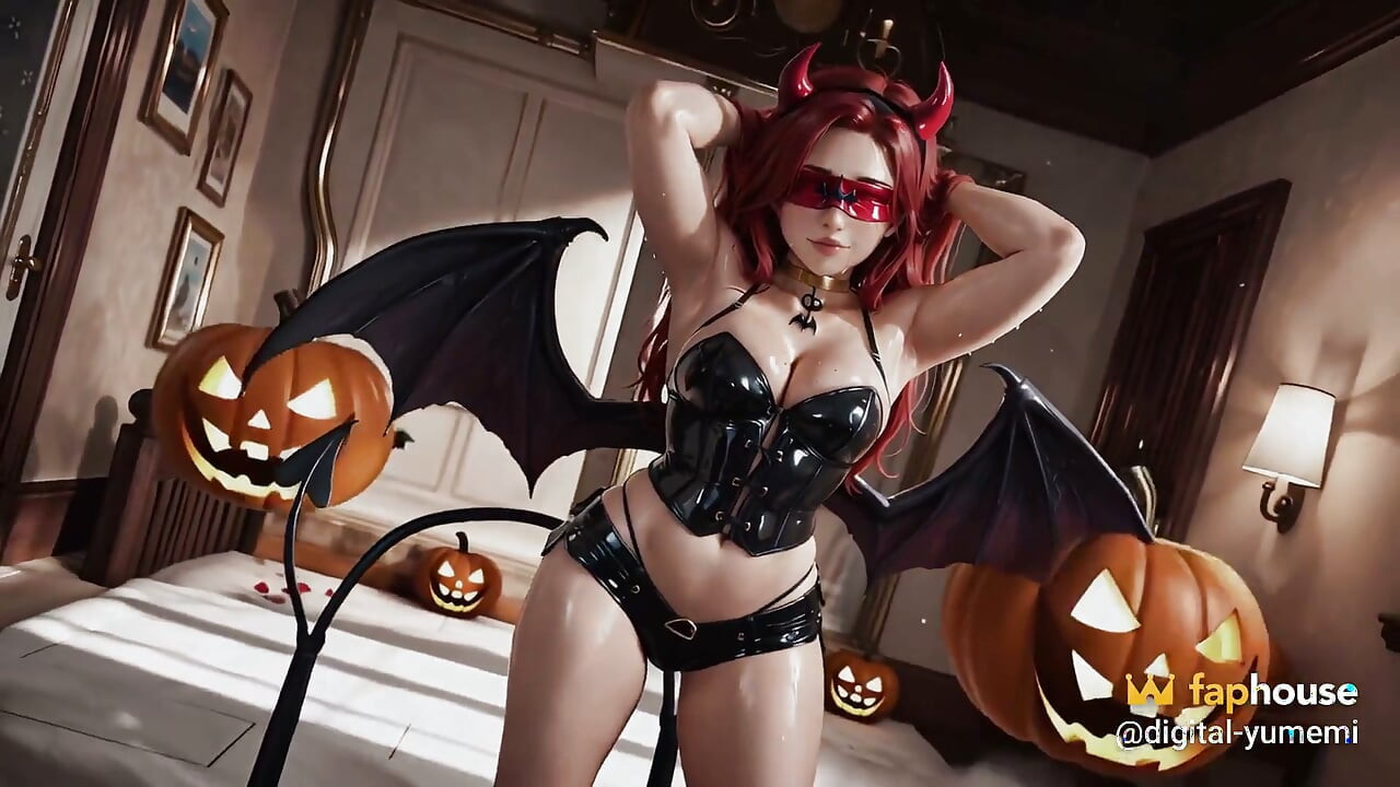 Members Only - seu cosplay de Halloween era um succubus, e ela implorou para ser fodida profundamente - Ai Generated