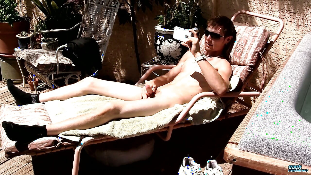 Hung Uncut Stroking in the Sun!