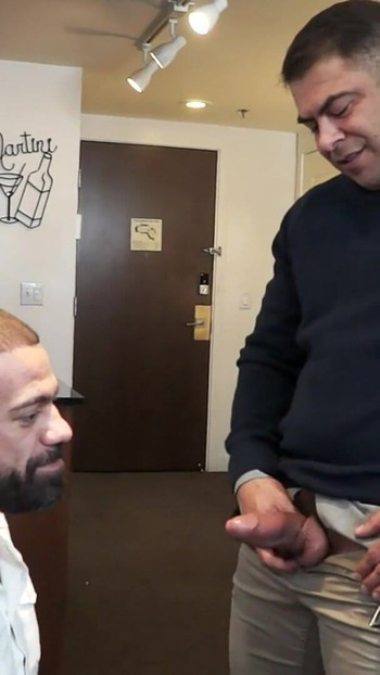 Spectacular moment from "Horny Strong Landlord Makes Desperate Tenant To Pay His Rent"