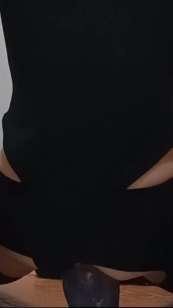 Must-share moment from "Sissy-Kuroko Black Leotard Huge Dildo"