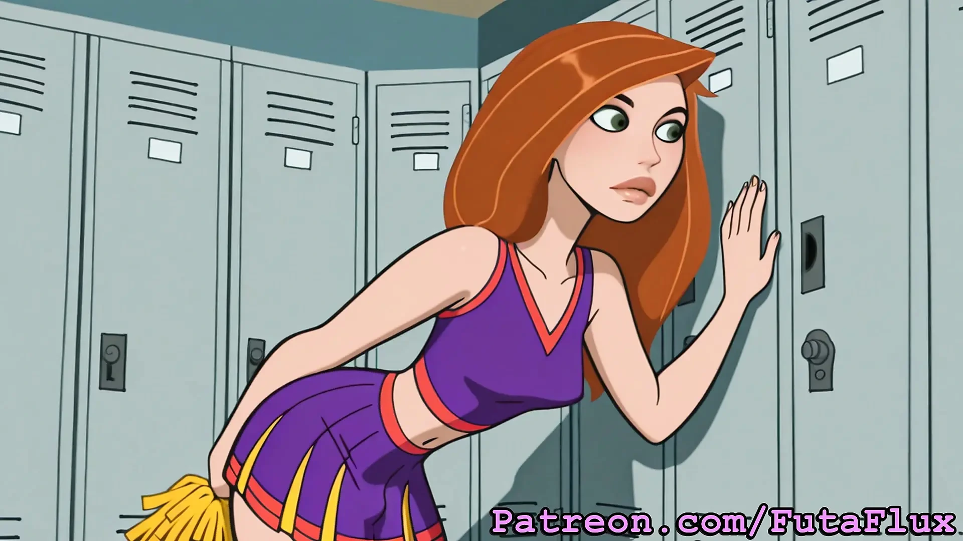 Futanari Kim Possible Masturbating, Cumshots, Self-Sucking