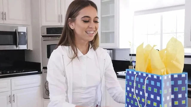 TINY4k Step daughter Riley Reid uses fathers day gift