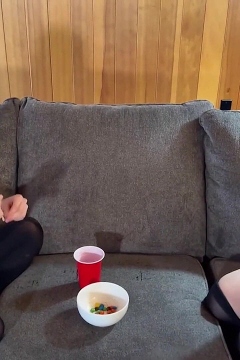Both Girls Heat Things up in Strip Suck It up Game