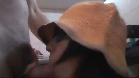 Cute brunette gets anal action after blowjob