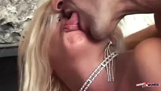 Older Blonde Vixen Seduces Her Man and Lets Him Fuck Her Dirty Mouth