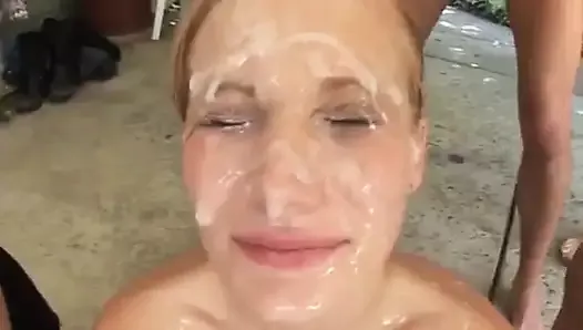extreme bukkake facial orgy