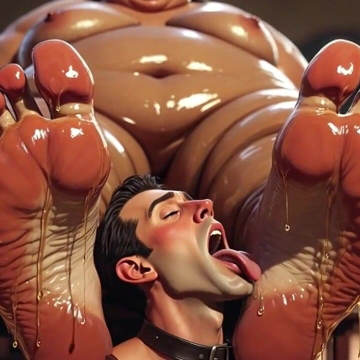 땀에 젖은 발을 핥는 마른 노예를 만드는 SSBBW
