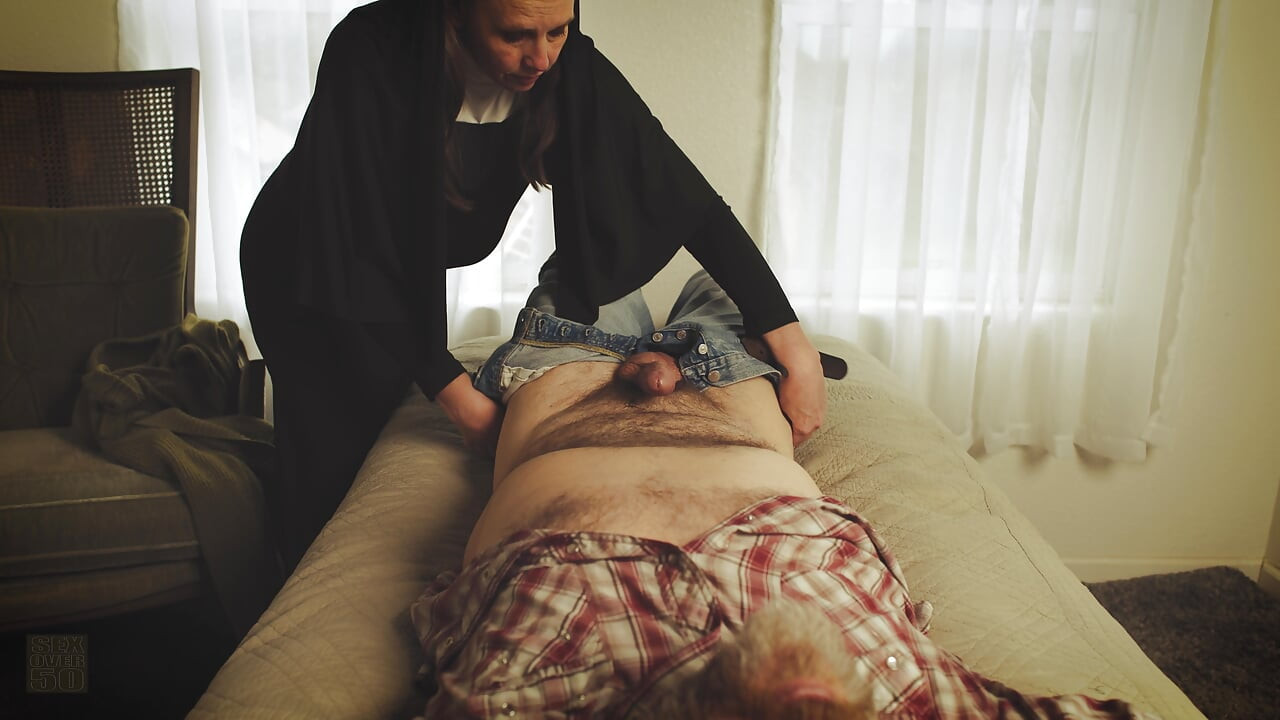 Sexy Hot MILF Nun Asks the Grounds Keeper to Let Her Play With His Hard Cock. Silence_Autumn J Cooper