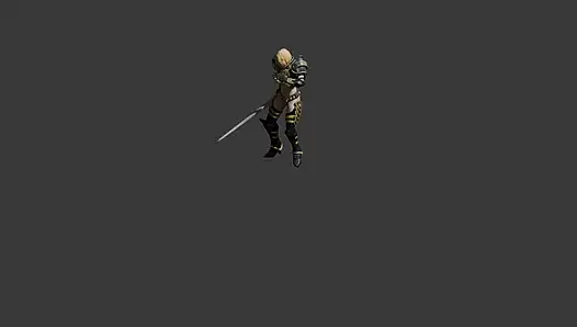a girl dancing with sword