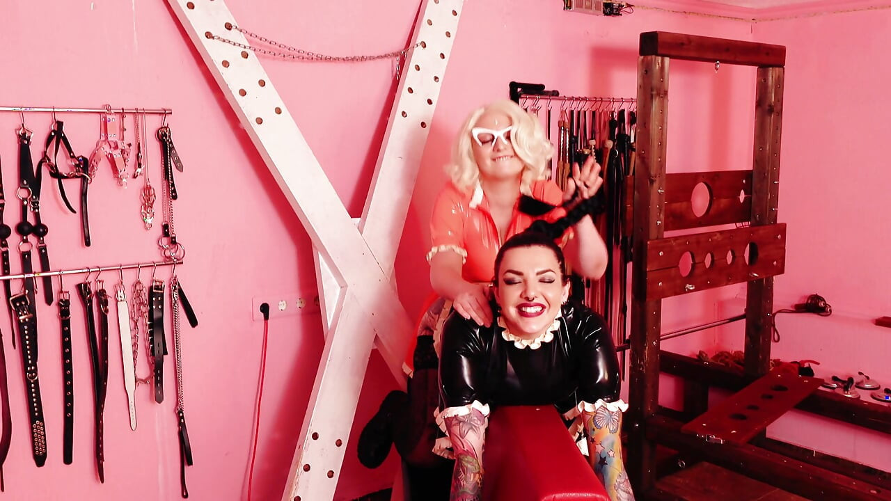 Lesbian sex with dildo - strap-on fuck!
