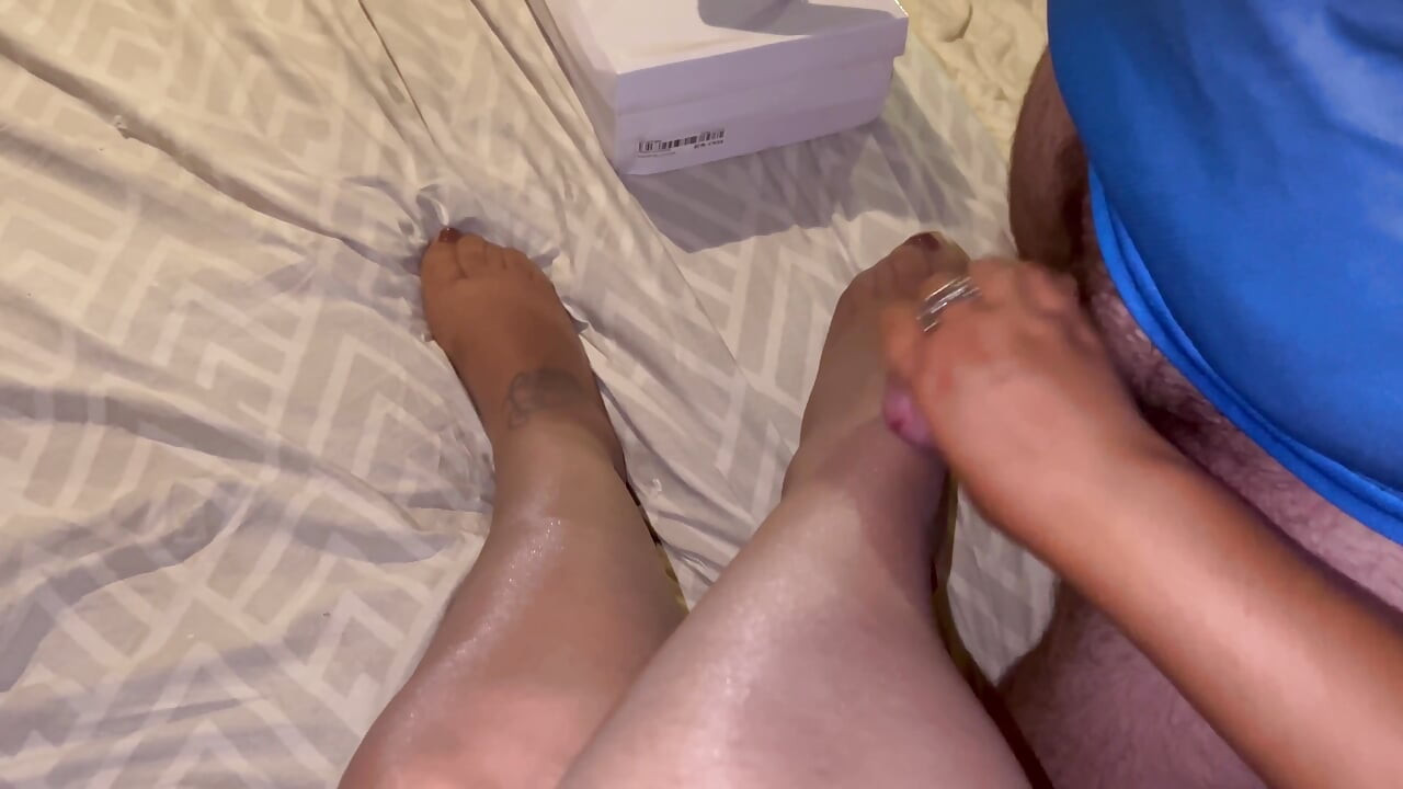 With the Smartphone I Film My Husband Cumming My Veiled Feet