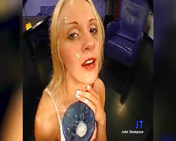 Horny Ggg John Thompson - Blonde Swallows Cum From Glass in Wild Gangbang