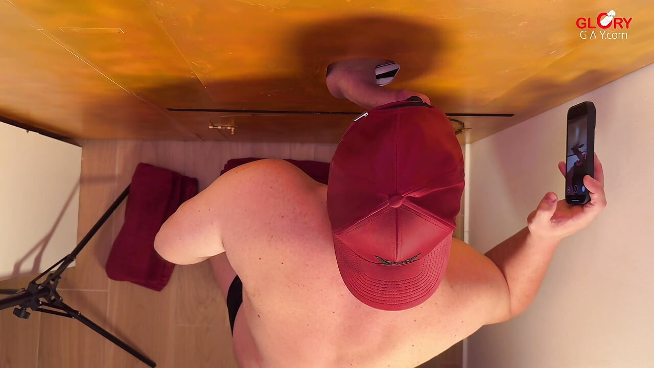 Gorgeous Young Cock at the Gloryhole - We Both Cum on the Cookie and I Eat It Creamy