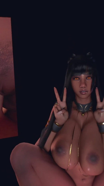 Snažan trenutak iz "Cleo pleše na tvom kurcu - 3D Hentai animacija od VirtualHeaven"