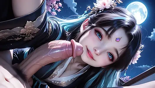 hot traditional Chinese style girl squeezes out your seed