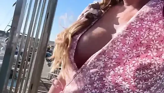 Girl No Panties Flashing Pussy and Tits Public Compilation