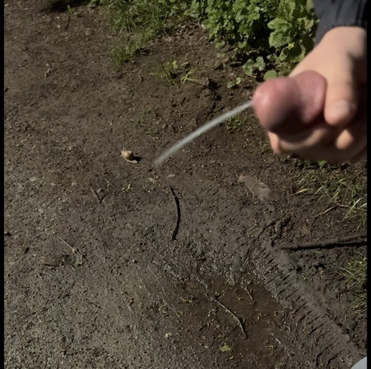 Public Cumshot 💦 Young Big Cock Jerks Off
