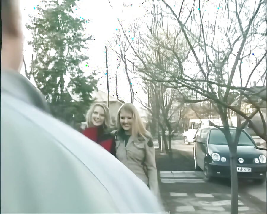 Threesome - 2 Young Hot Blondies Enjoy a Big Cock in Their Asses