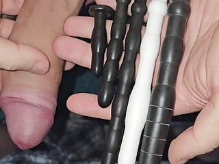 I try out my new penis plugs and stretch my urethra