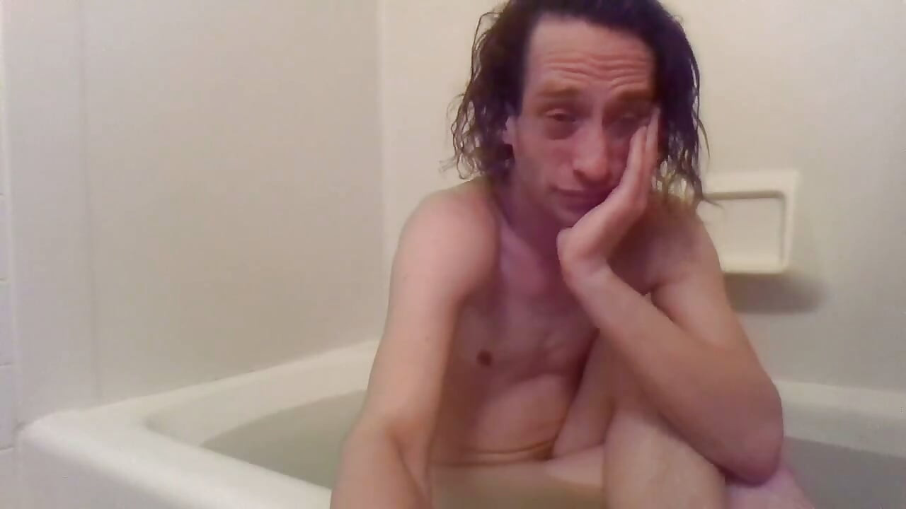 Shaving My Chest Mtf Breasts in Bathtub and Nipples Peeing