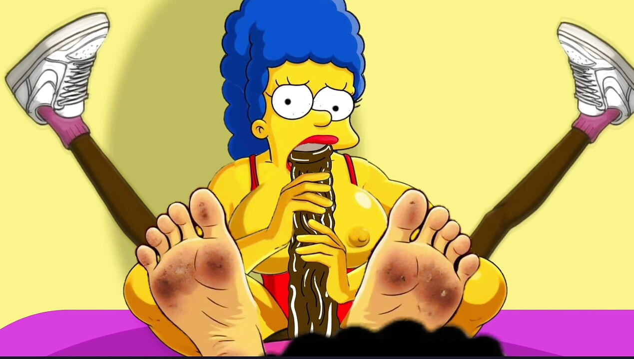 Wife Cheats on Her Husband with a Fitness Trainer. Cartoon. Simpsons Parody