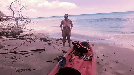 Kinky Couple Big Tits Cowgirl Wife Orgasm Sex on Barbados Beach POV