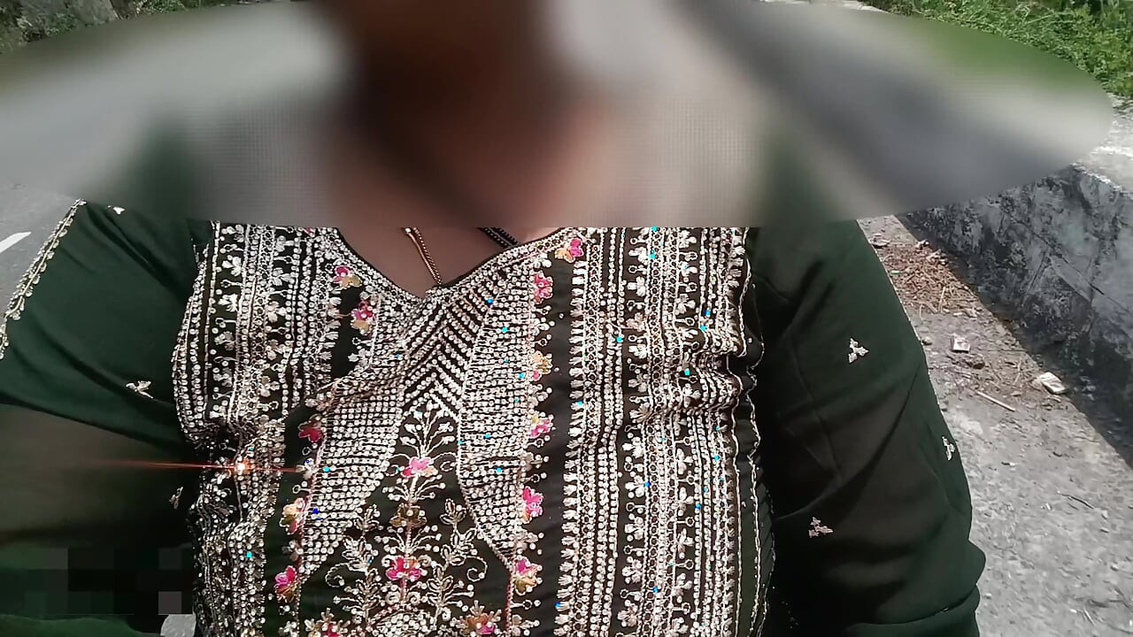 Bike Ride Boobs showing in public road and risk big natural boobs