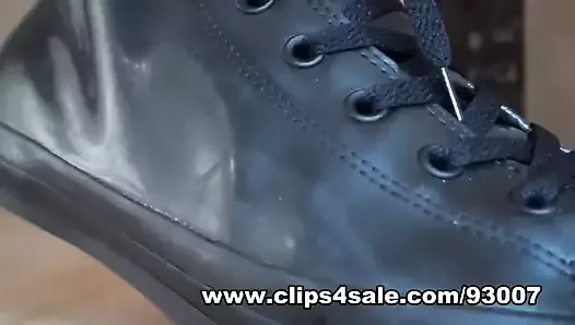Converse Sneaker Fetish With Rubber Anal Action