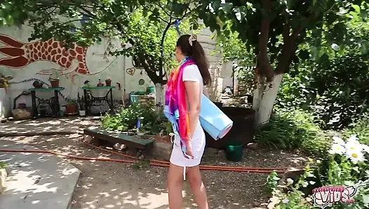 Rosie lagi latihan yoga