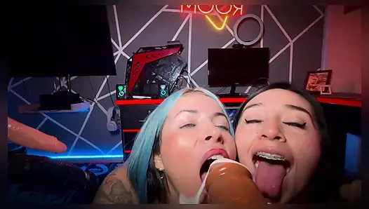 Pov orgy with BBC dildos and two very horny lesbians - SweetKimmi