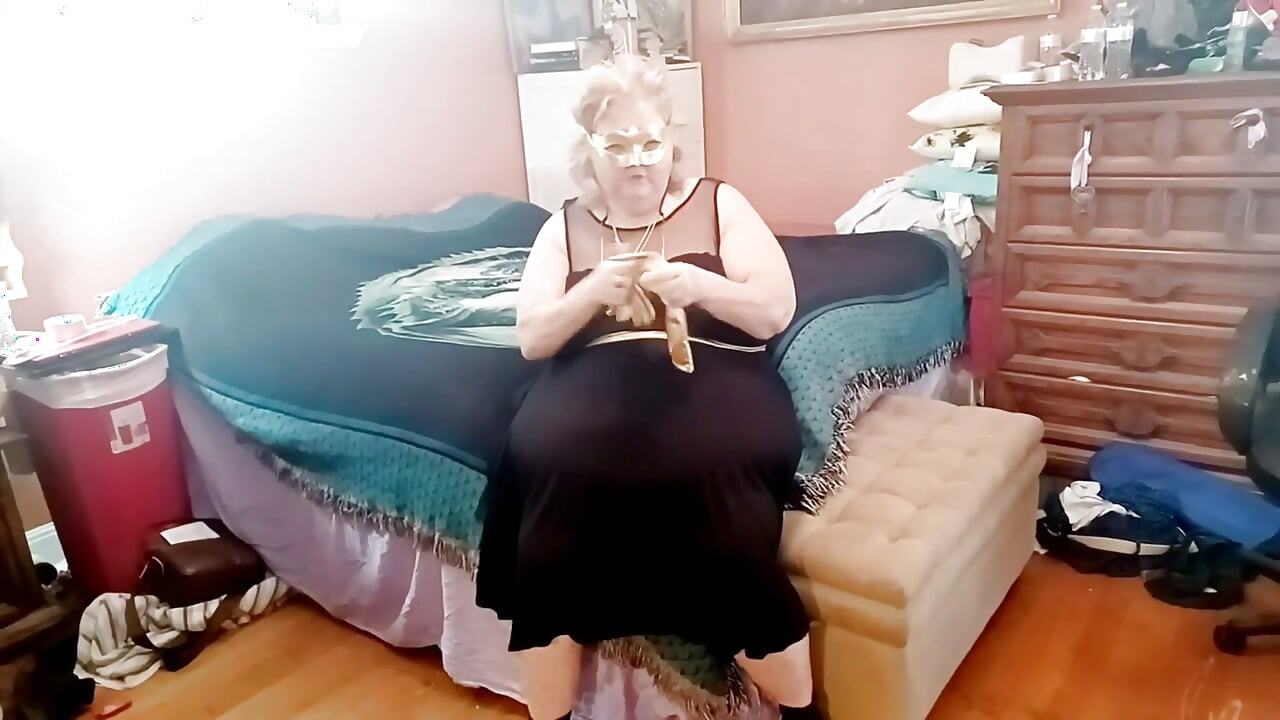 Satin Gold Gloves Fetish Play BBW Style