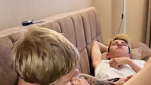 Foot Fetish Part 1 Twink Licks Her Friend's Feet and Sucks His Big