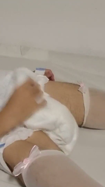 Sissy Wearing a Diaper Loves to Jerk Off | Clip 1
